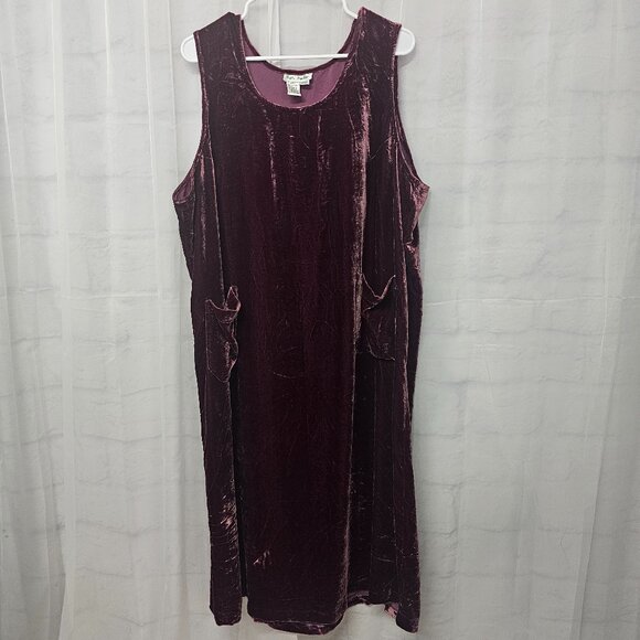 Ulla Popken Dress Velour Silk Blend Sleeveless Goth Whimsigoth Fairy Shift 20/22 - Picture 1 of 7